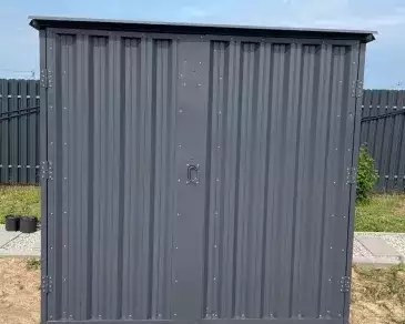 Дровница для хранения вещей с дверями в графитовом цвете в дер. Матчино, г.о. Домодедово, МО