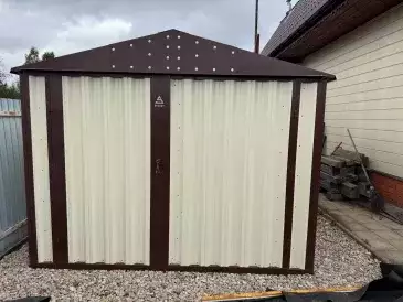 Хозблок для садовой техники и инвентаря в двойной расцветке в дер. Грибаново, Киржачский р-н, Владимирская обл.