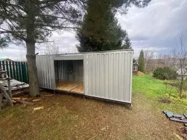 Хозблок для садового инвентаря и инструментов в цинковом цвете в дер. Александровка, Заокский р-н, Тульская обл.