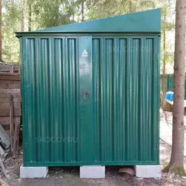 Хозблок SKOGGY с перегородкой в зеленом цвете в деревню Базарово